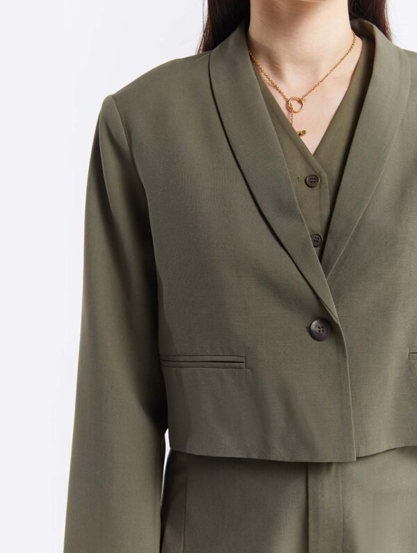 Single-breasted Cropped Blazer - Image 2